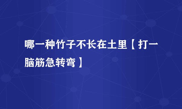 哪一种竹子不长在土里【打一脑筋急转弯】