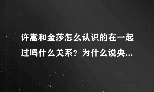 许嵩和金莎怎么认识的在一起过吗什么关系？为什么说央视惯着许嵩_飞外网