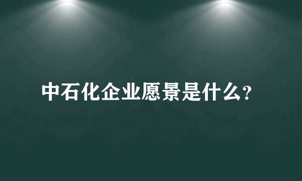 中石化企业愿景是什么？