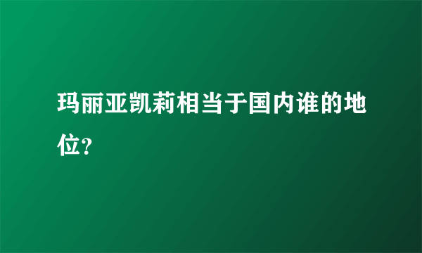 玛丽亚凯莉相当于国内谁的地位？