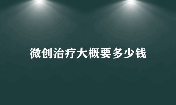 微创治疗大概要多少钱