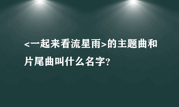 <一起来看流星雨>的主题曲和片尾曲叫什么名字？