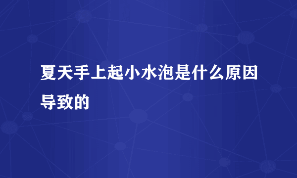 夏天手上起小水泡是什么原因导致的