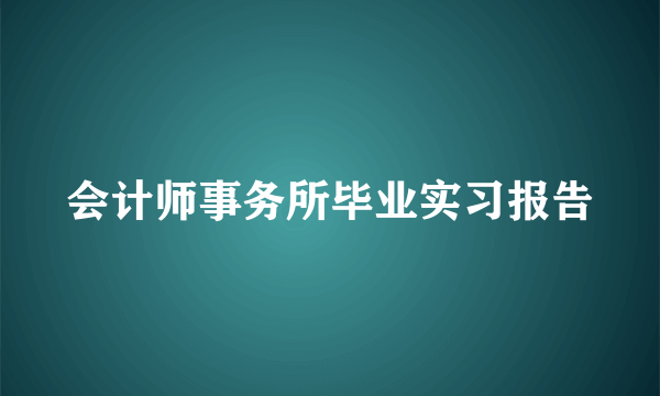 会计师事务所毕业实习报告