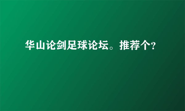 华山论剑足球论坛。推荐个？