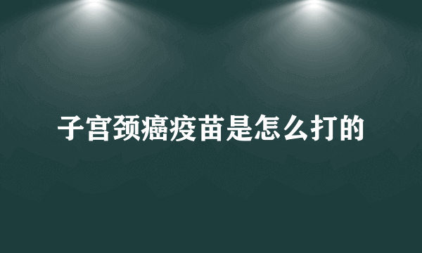 子宫颈癌疫苗是怎么打的