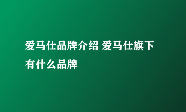 爱马仕品牌介绍 爱马仕旗下有什么品牌