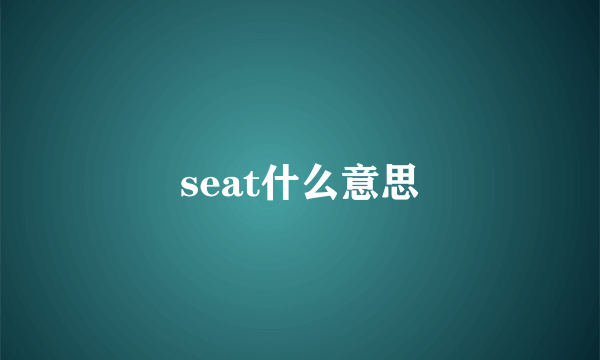 seat什么意思