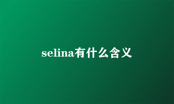 selina有什么含义