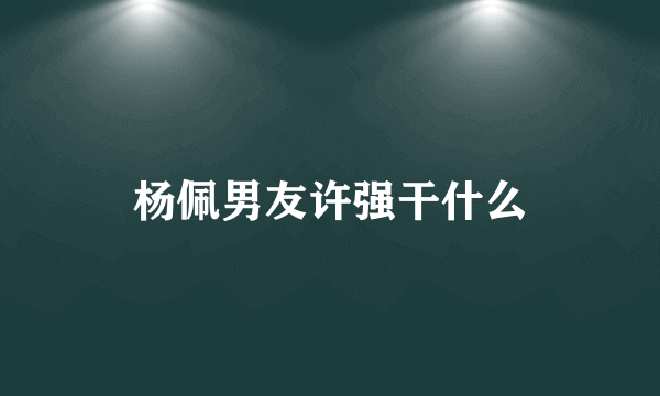 杨佩男友许强干什么