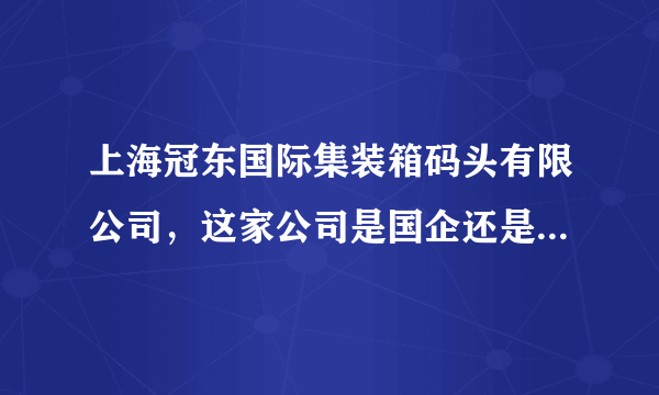 上海冠东国际集装箱码头有限公司，这家公司是国企还是私人的？待遇怎么样？