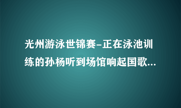 光州游泳世锦赛-正在泳池训练的孙杨听到场馆响起国歌声，接下来发生了什么事情？