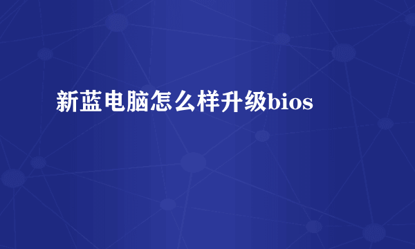 新蓝电脑怎么样升级bios