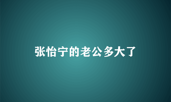 张怡宁的老公多大了