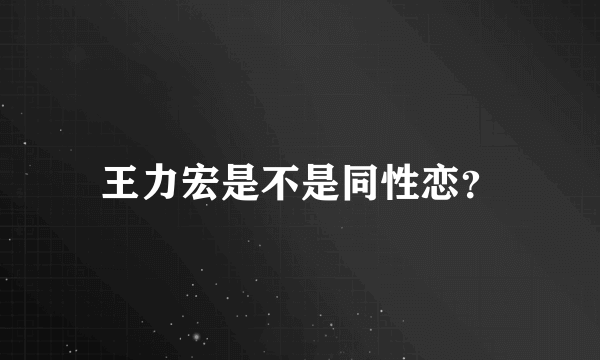 王力宏是不是同性恋？