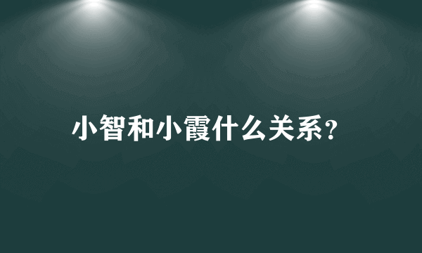 小智和小霞什么关系？