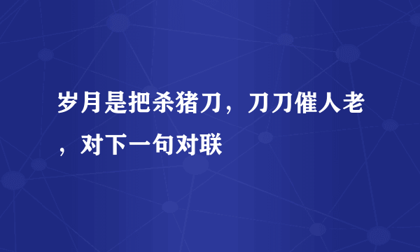 岁月是把杀猪刀，刀刀催人老，对下一句对联