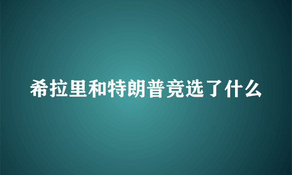 希拉里和特朗普竞选了什么