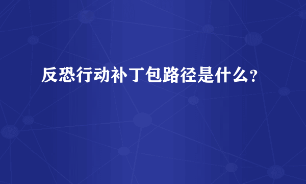 反恐行动补丁包路径是什么？