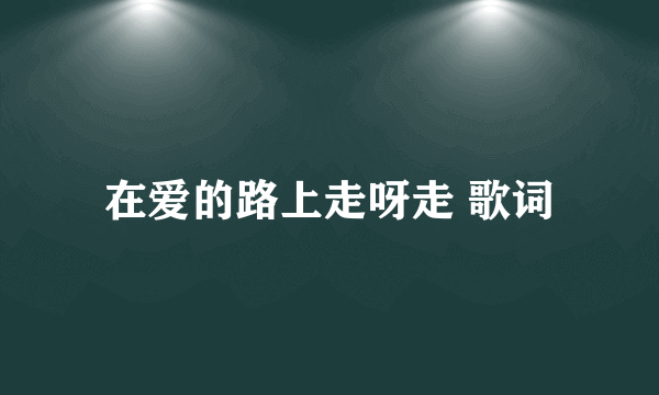 在爱的路上走呀走 歌词