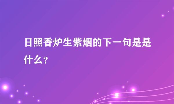 日照香炉生紫烟的下一句是是什么？