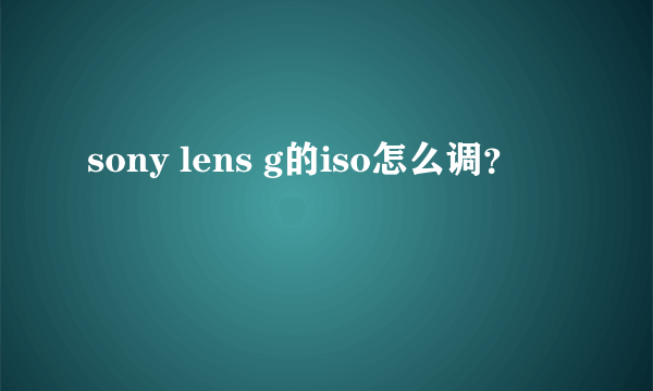 sony lens g的iso怎么调？