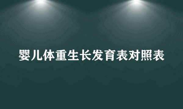 婴儿体重生长发育表对照表