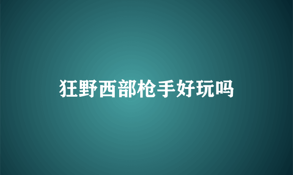 狂野西部枪手好玩吗