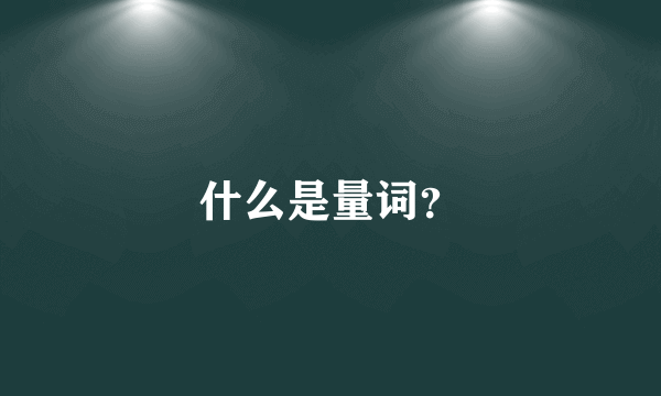 什么是量词？