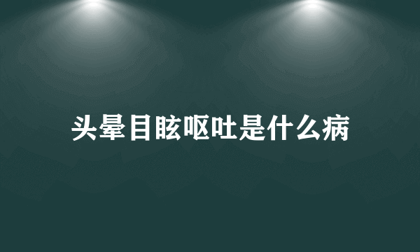 头晕目眩呕吐是什么病