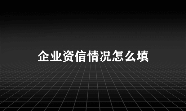 企业资信情况怎么填