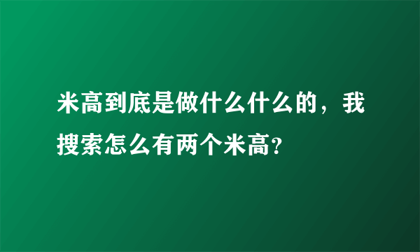 米高到底是做什么什么的，我搜索怎么有两个米高？