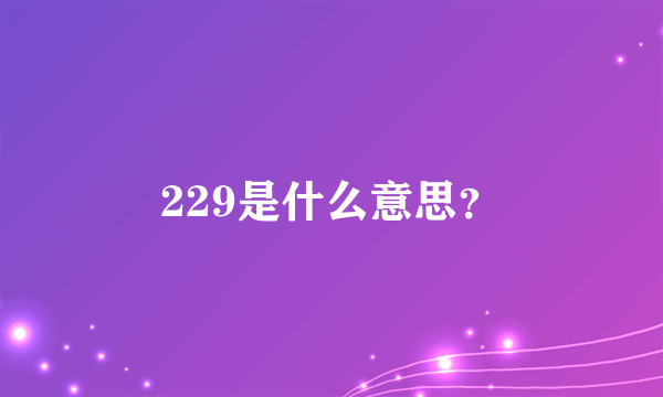 229是什么意思？