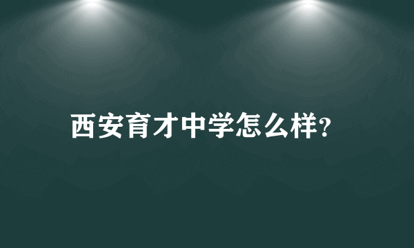 西安育才中学怎么样？