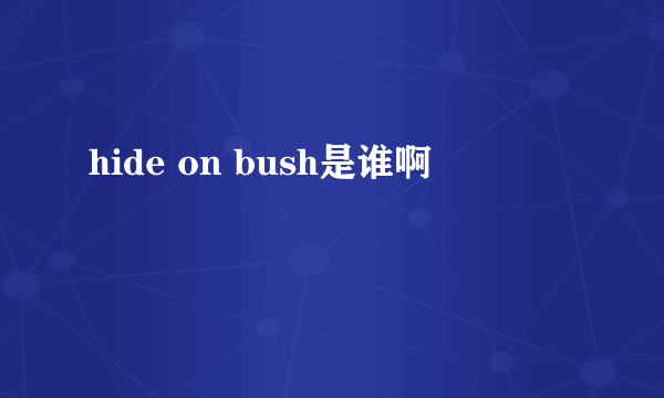 hide on bush是谁啊