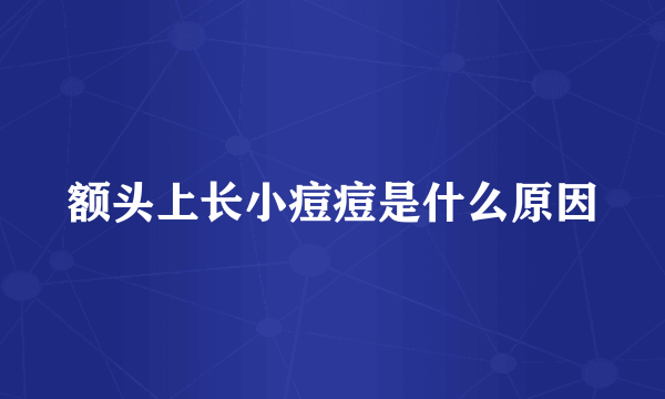 额头上长小痘痘是什么原因