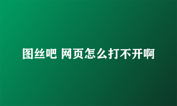 图丝吧 网页怎么打不开啊