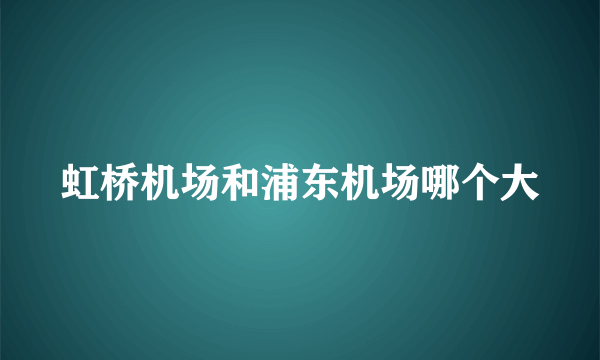 虹桥机场和浦东机场哪个大