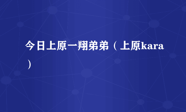 今日上原一翔弟弟（上原kara）