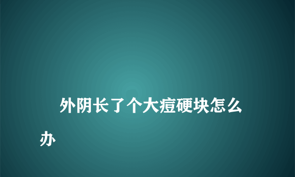 
    外阴长了个大痘硬块怎么办
  