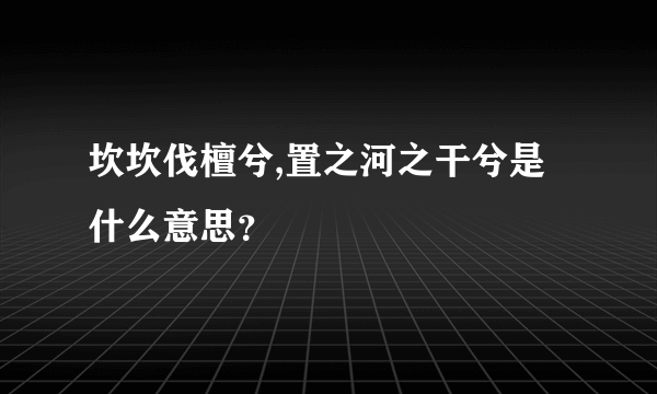 坎坎伐檀兮,置之河之干兮是什么意思？