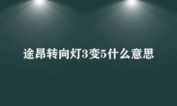 途昂转向灯3变5什么意思