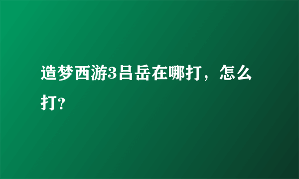 造梦西游3吕岳在哪打，怎么打？