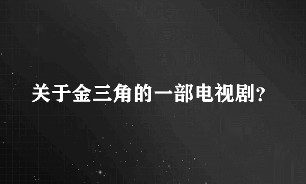 关于金三角的一部电视剧？