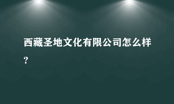 西藏圣地文化有限公司怎么样？