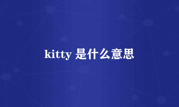 kitty 是什么意思