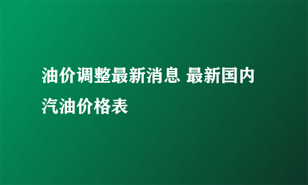 油价调整最新消息 最新国内汽油价格表