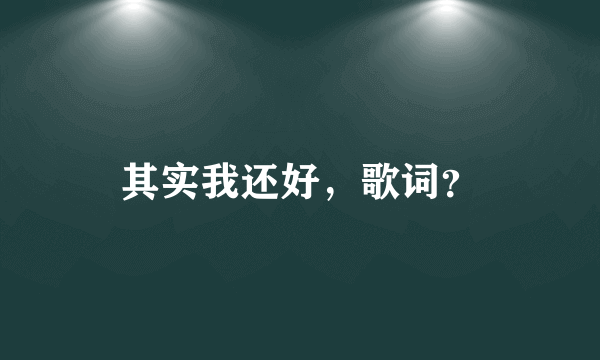 其实我还好，歌词？