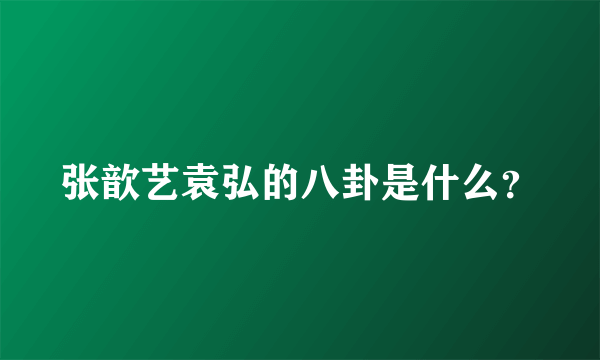 张歆艺袁弘的八卦是什么？