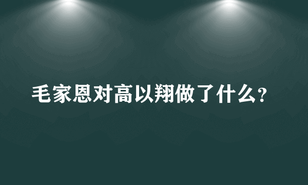 毛家恩对高以翔做了什么？